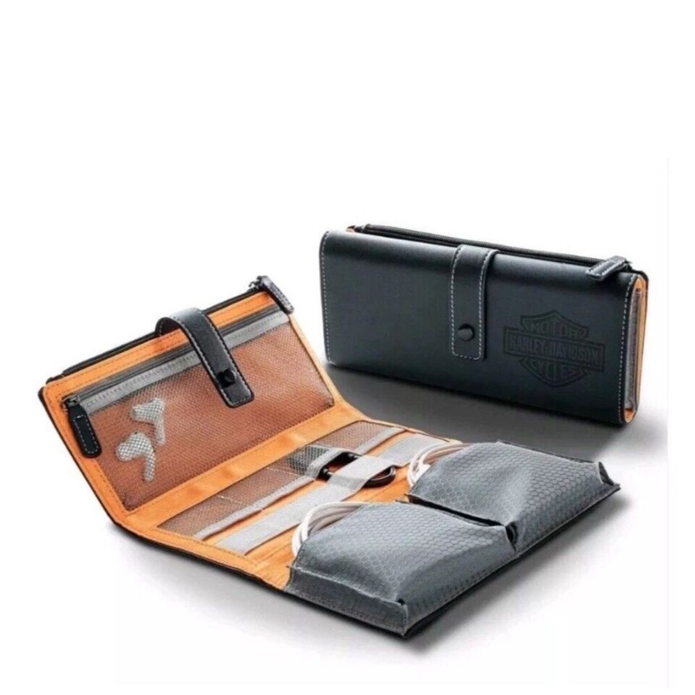 HARLEY-DAVIDSON TRAVEL TECH TRI-FOLD ORGANIZER - NWOT Logo Embossed Travel Bag